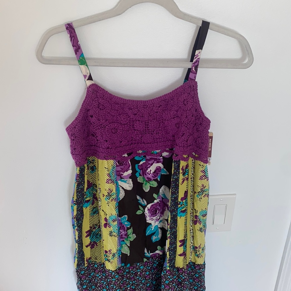 MOSSIMO Summer Sundress Floral Patchwork Crochet